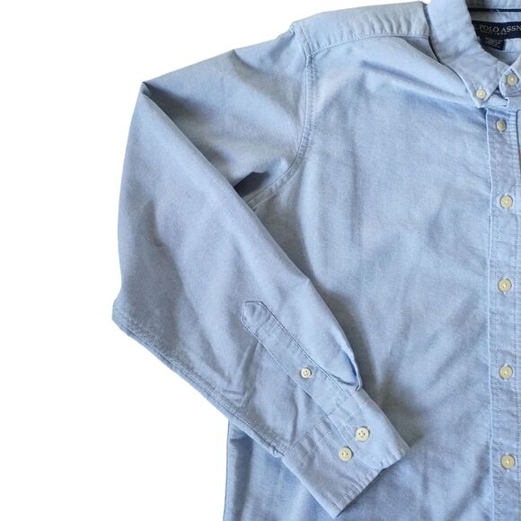 U.S. Polo Assn Shirt Men's Medium Blue Oxford Cotton Long Sleeve Button Down - Picture 3 of 15